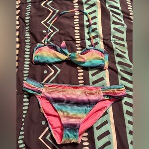Colorful Striped Bikini Set